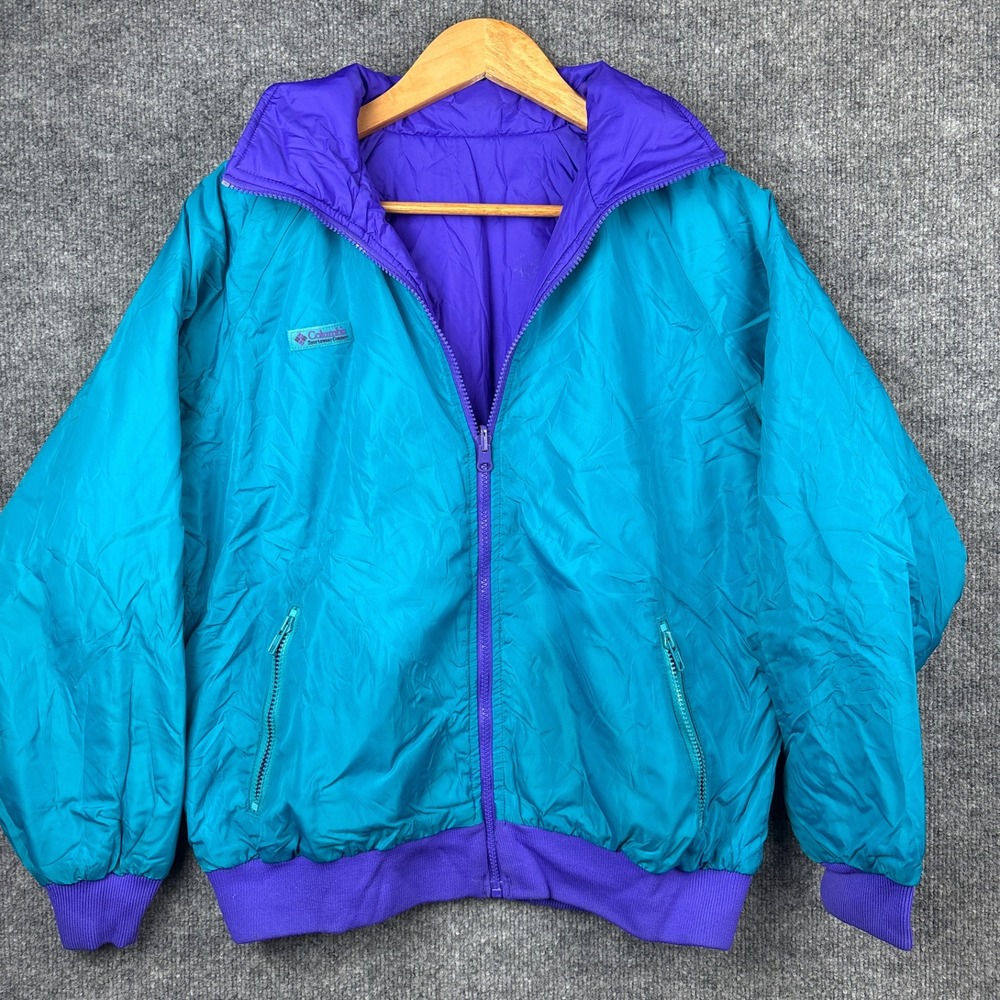 Vintage Columbia Colorblock Insulated Jacket‎ Womens Large Teal Purple
